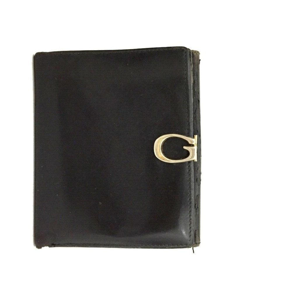 Gucci Black Glossy Leather Bi-fold Style Rectangular Wallet